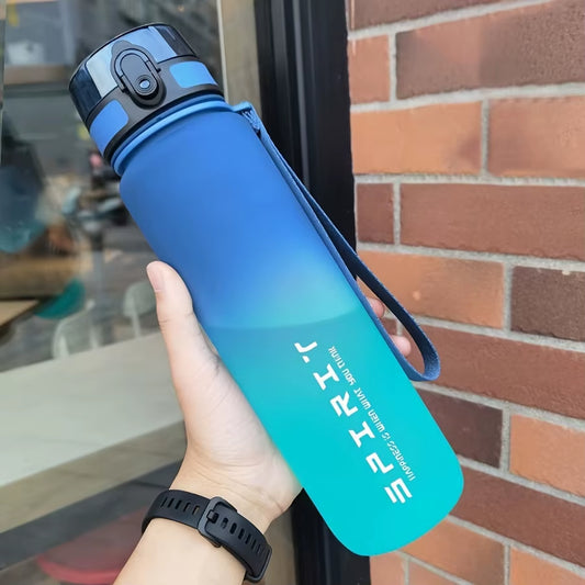 1L Portable Sports Water Bottle Gradient Color Plastic Drinking Bottle for Men and Women Perfect for Outdoor Travel Office Jugs